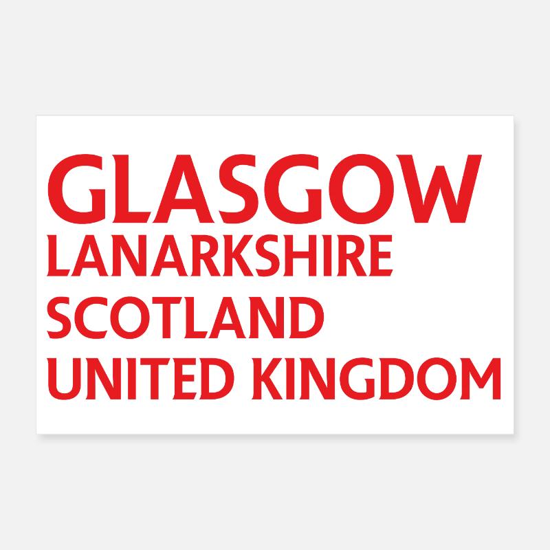 Glasgow – Scotland Textdesign Poster 30x20 cm