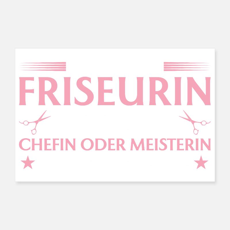 Friseurin Chefin oder Meisterin Poster 30x20 cm