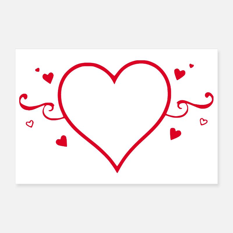 Saint-Valentin cœur rouge, st.valentin Poster 30 x 20 cm