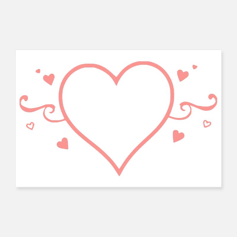 Saint-Valentin Cœur Rose, St.valentin Poster 30 x 20 cm