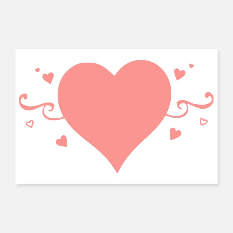 Saint-Valentin Cœur Rose, St.valentin Poster 30 x 20 cm