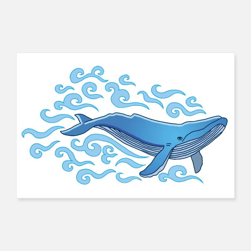 La baleine bleue Poster 30 x 20 cm