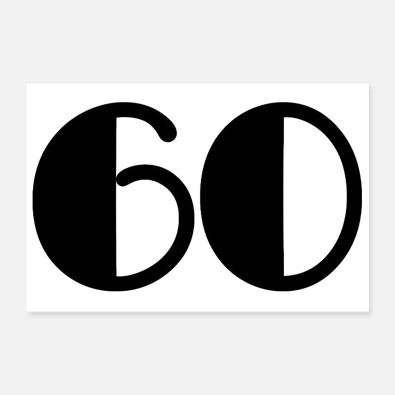 60. 60 ANS. 60e ANNIVERSAIRE. ANNIVERSAIRE 60 ANS. Poster 30 x 20 cm