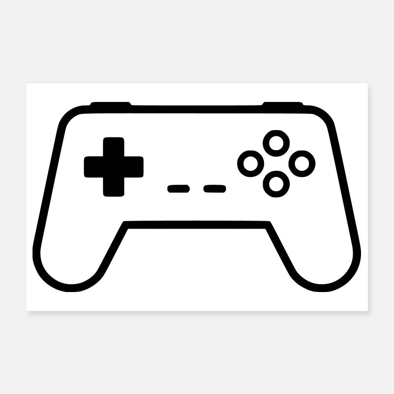 Profil de manette de manette de jeu Vector de jeu Poster 30 x 20 cm