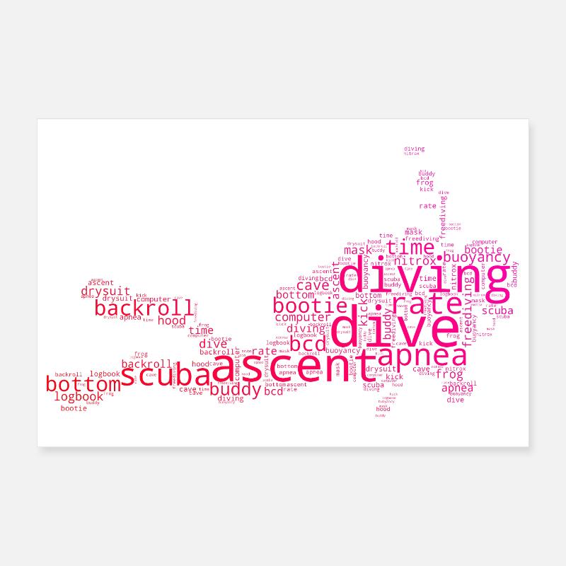Easy Diving timeless design Poster 12" x 8" (30x20 cm)