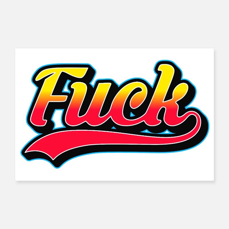 F-Wort-Retro-Logo Poster 30x20 cm