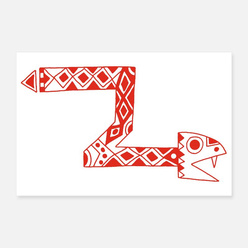 Serpent totem rouge Poster 30 x 20 cm