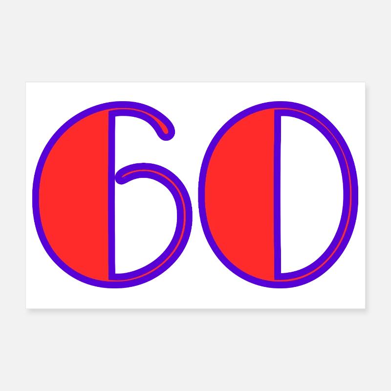 60. 60 ANS. 60e ANNIVERSAIRE. ANNIVERSAIRE 60 ANS. Poster 30 x 20 cm