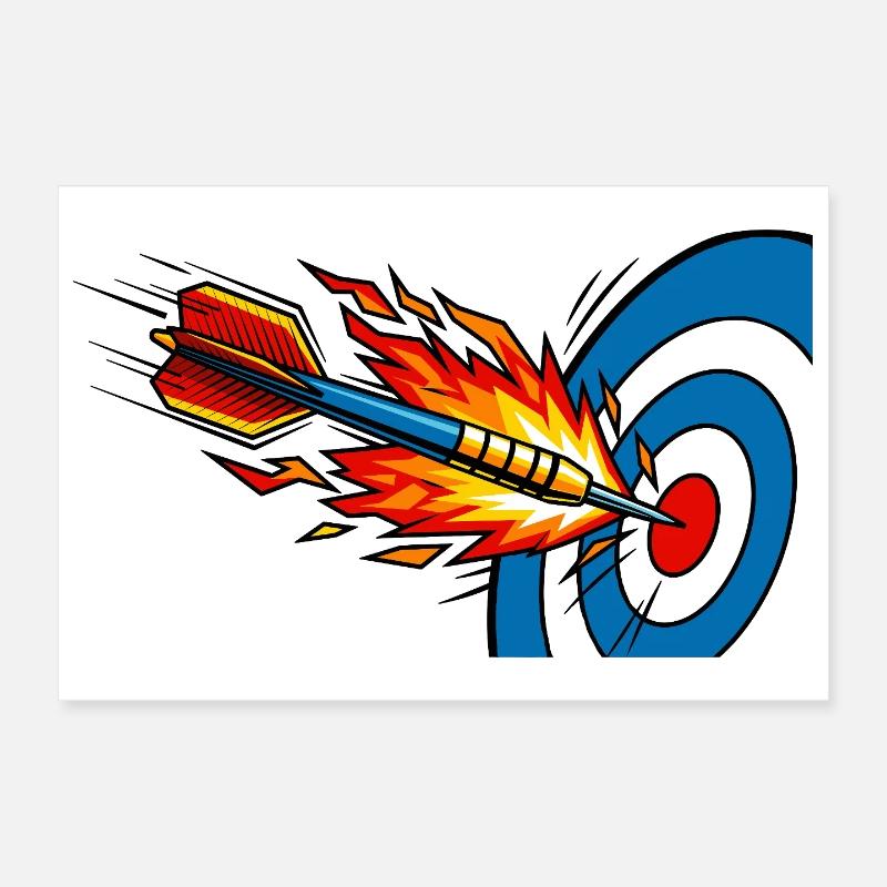 Fléchette Cible de Feu Cible Poster 30 x 20 cm
