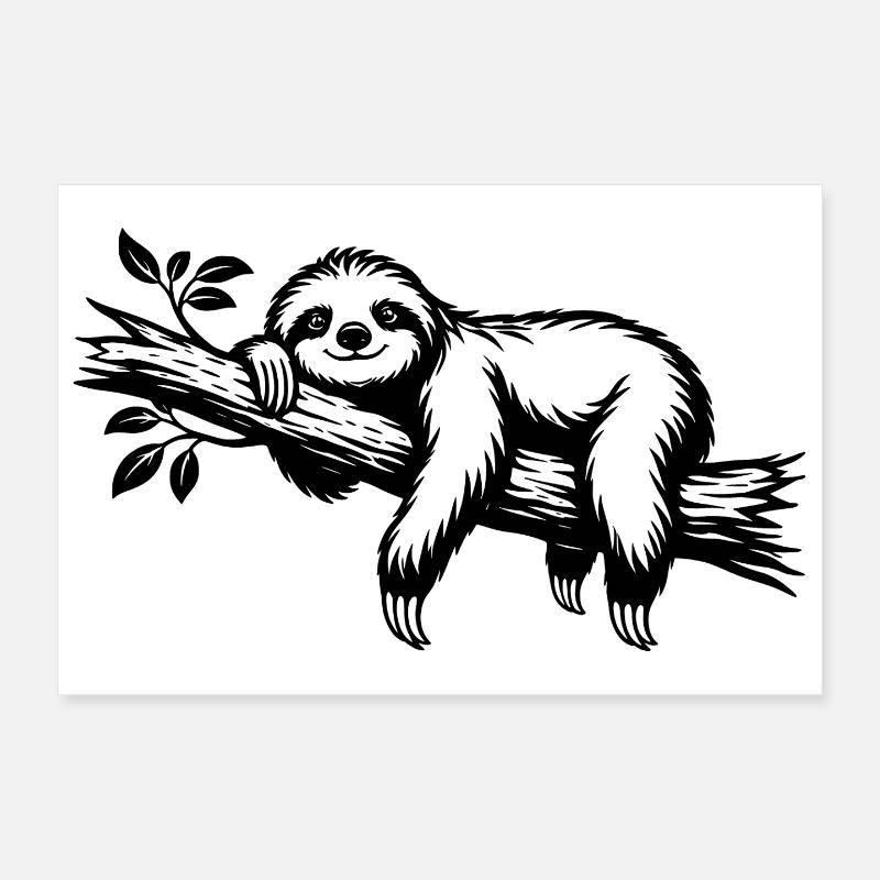 Sloth chillant Poster 30 x 20 cm