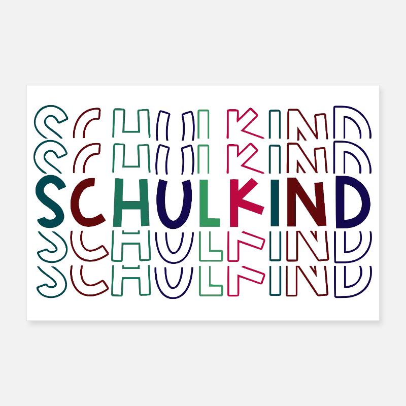 Schulkind bunt Einschulung Erstklässler Poster 30x20 cm