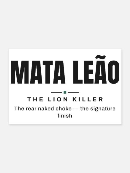 Mata Leão — Die Löwenjägerin | Echtes Jiu-Jitsu - Poster 30x20 cm - Weiß - Vorne