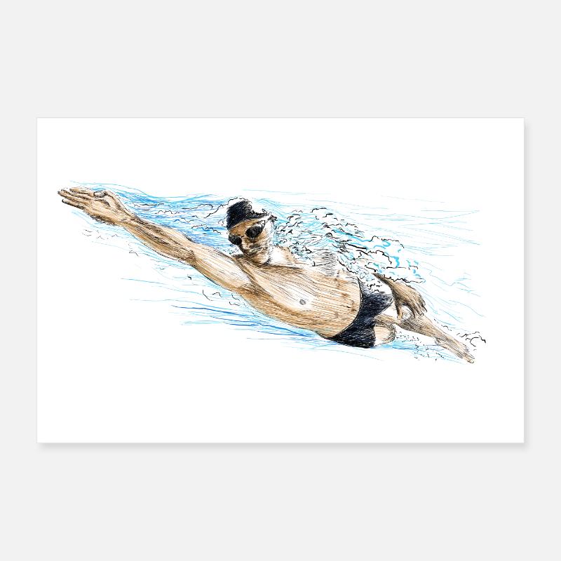 Swimmer Poster 30 x 20 cm