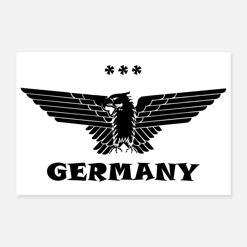 Germany Eagle Germany black Poster 12" x 8" (30x20 cm)