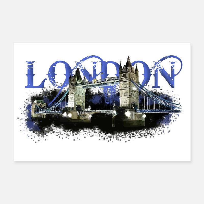 London - Poster 30x20 cm - Weiß