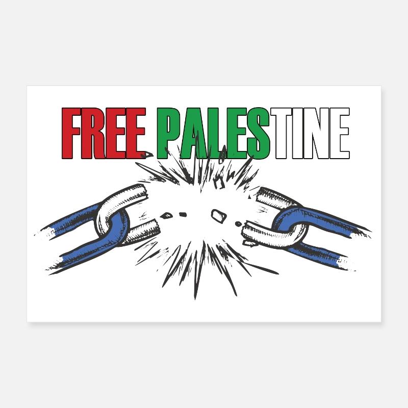 Free Palestina Chain Break Symbol Poster 12" x 8" (30x20 cm)