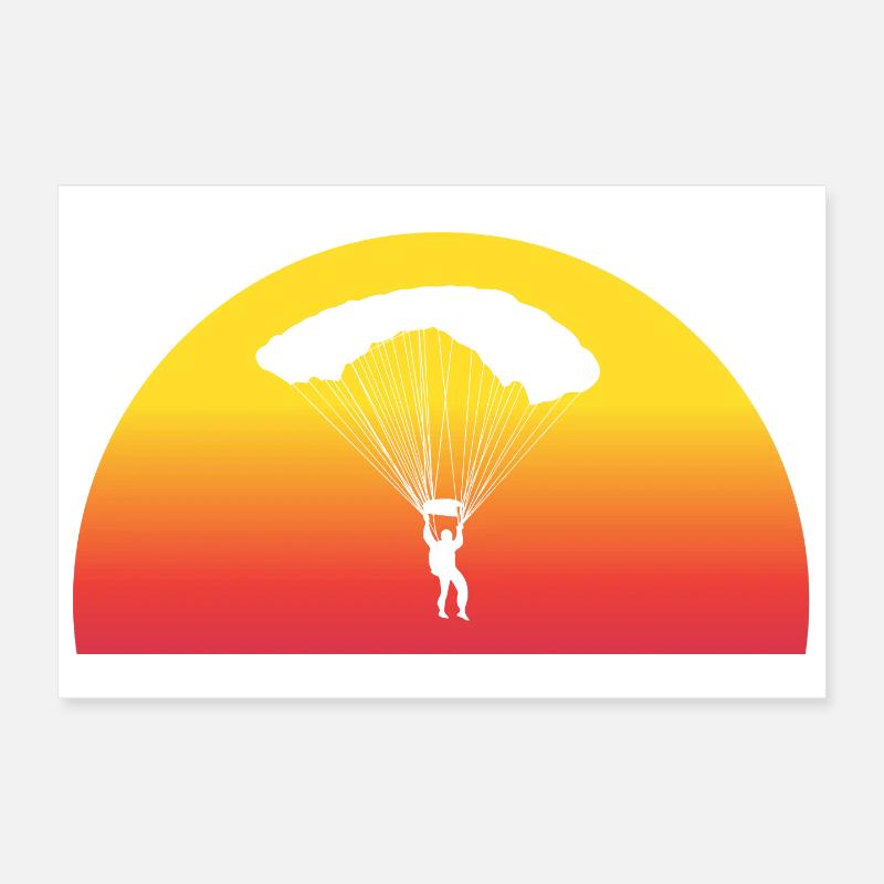 Adventurous Skydive Sunset Poster 12" x 8" (30x20 cm)
