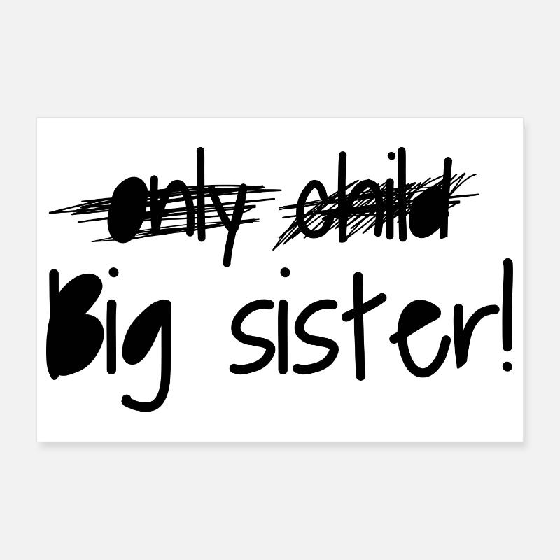 Große Schwester - Poster 30x20 cm - Weiß