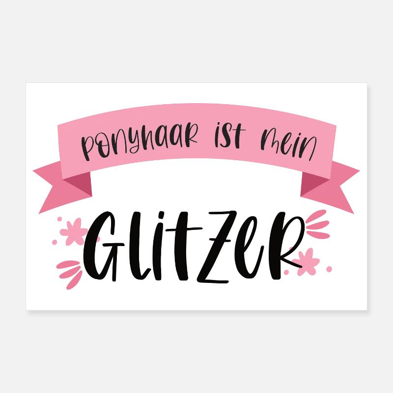 Pony Reiten Glitzer Ponyhaar Pferde Geschenk Poster 30x20 cm