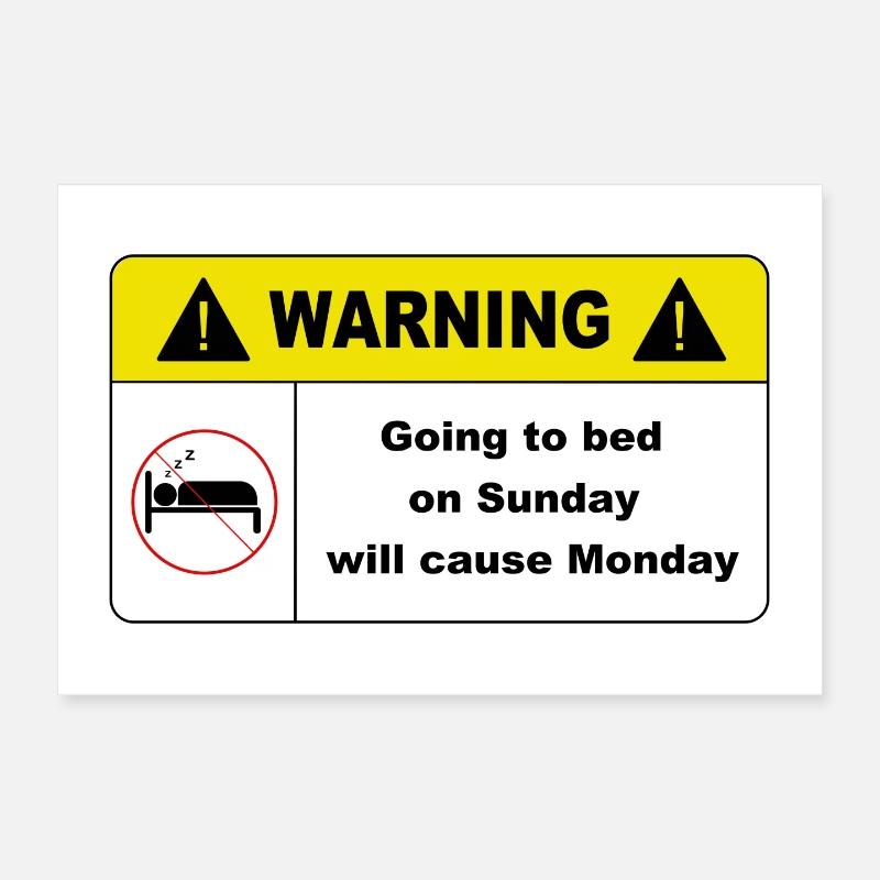 Going to bed on Sunday Poster 12" x 8" (30x20 cm)