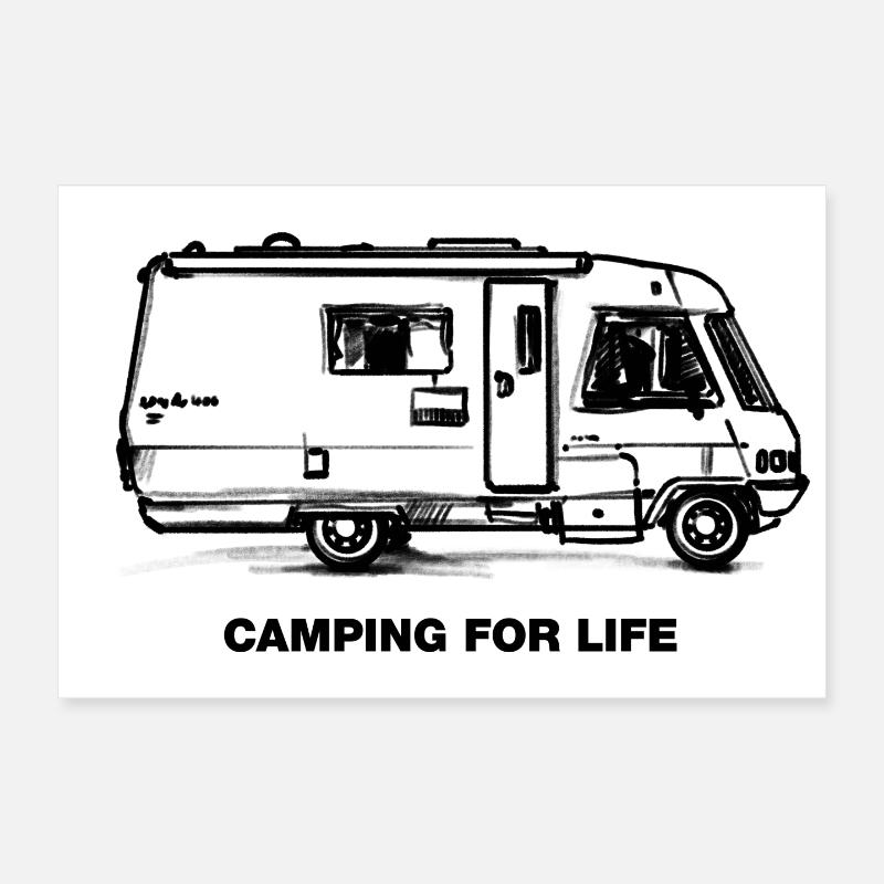 Camping pour la vie Poster 30 x 20 cm