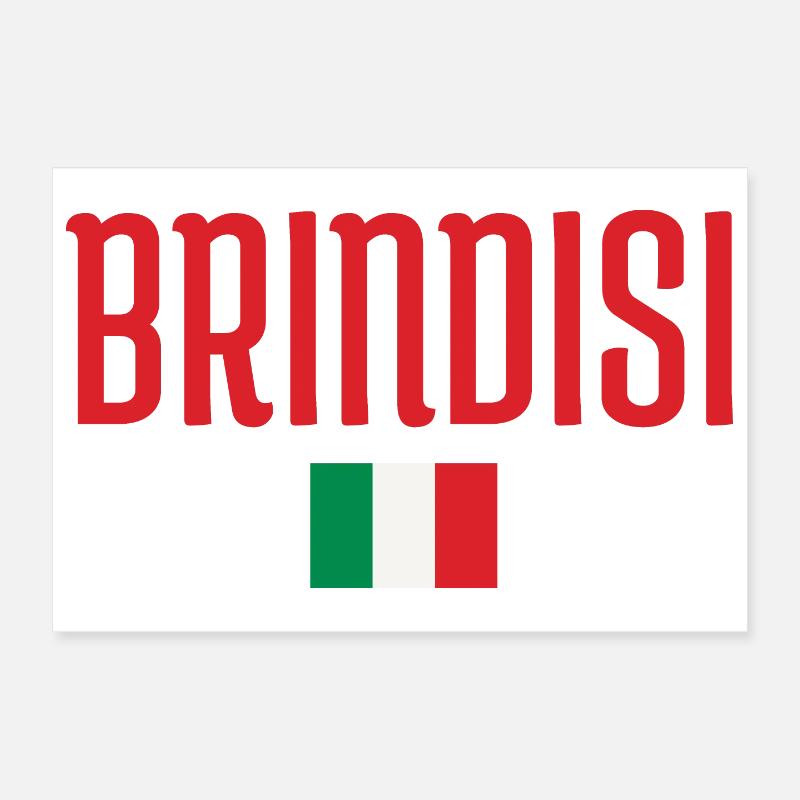 Brindisi Italie Drapeau Poster 30 x 20 cm
