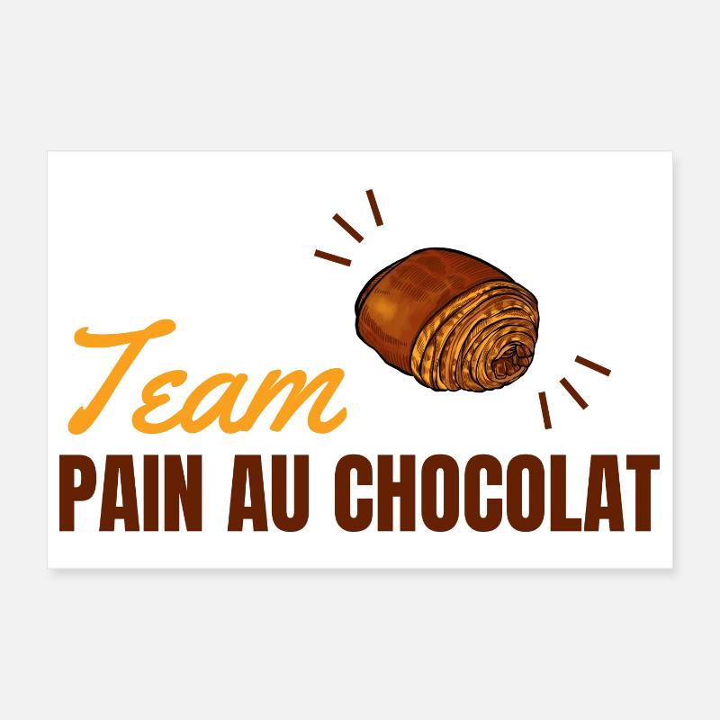 Team Pain Au Chocolat - Poster 30 x 20 cm - blanc