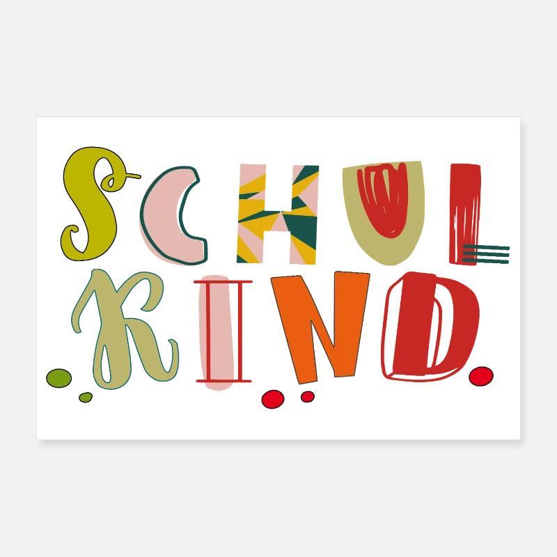 School Child First Grade School Enrollment Poster 12" x 8" (30x20 cm)