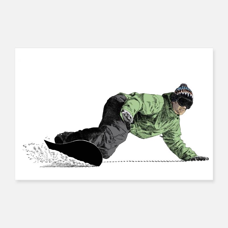 Freerider Snowboarder Poster 30 x 20 cm