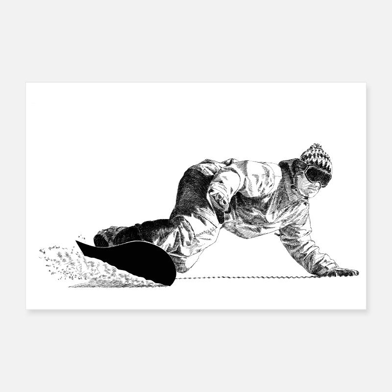 Freerider Snowboarder Poster 30 x 20 cm