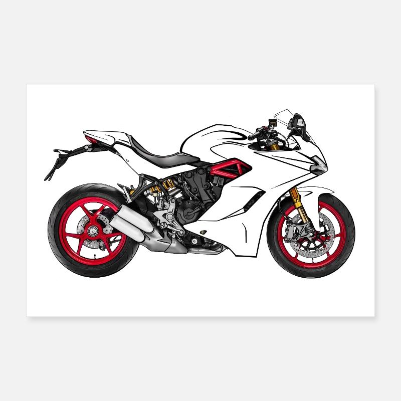 motorcycle - Poster 12" x 8" (30x20 cm) - white