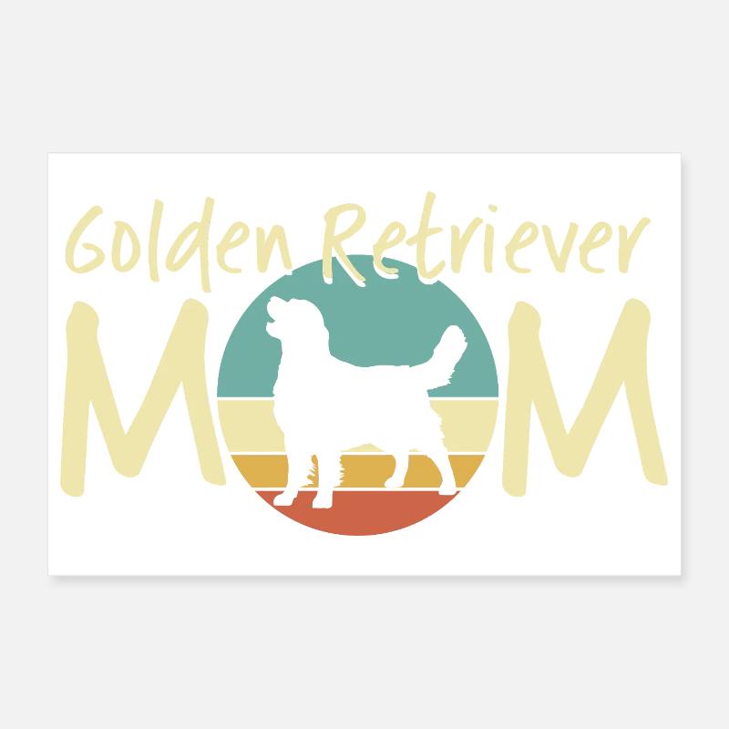 Golden Retriever Mutter Illustration Poster 30x20 cm