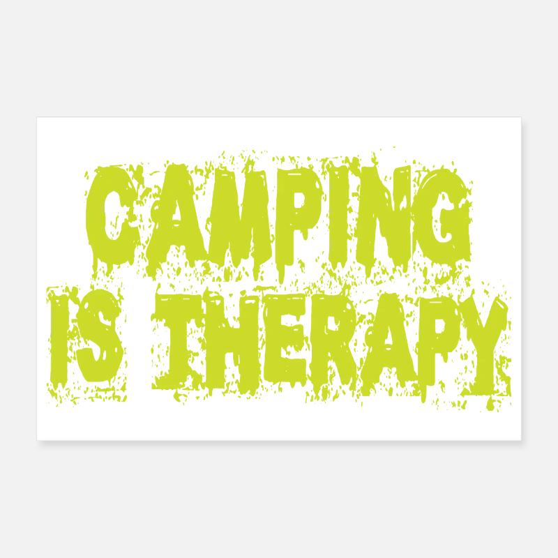 Camping is therapy Poster 12" x 8" (30x20 cm)