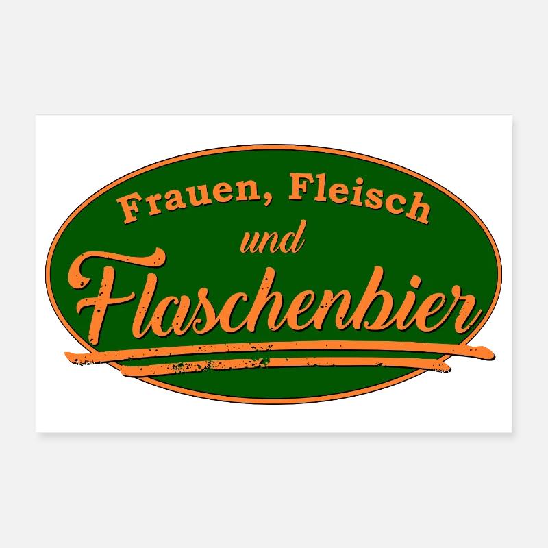 Frauen Fleisch Flaschenbier Retro Schild Poster 30x20 cm