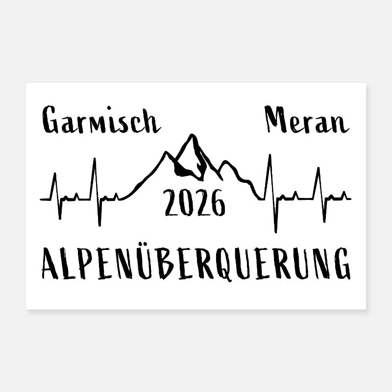 TRAVERSER LES ALPES 2026 Oberstdorf, Merano Poster 30 x 20 cm