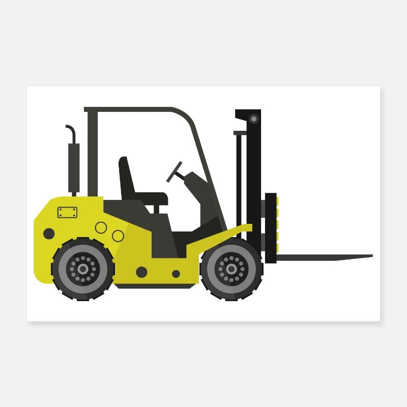 Forklift Poster 12" x 8" (30x20 cm)
