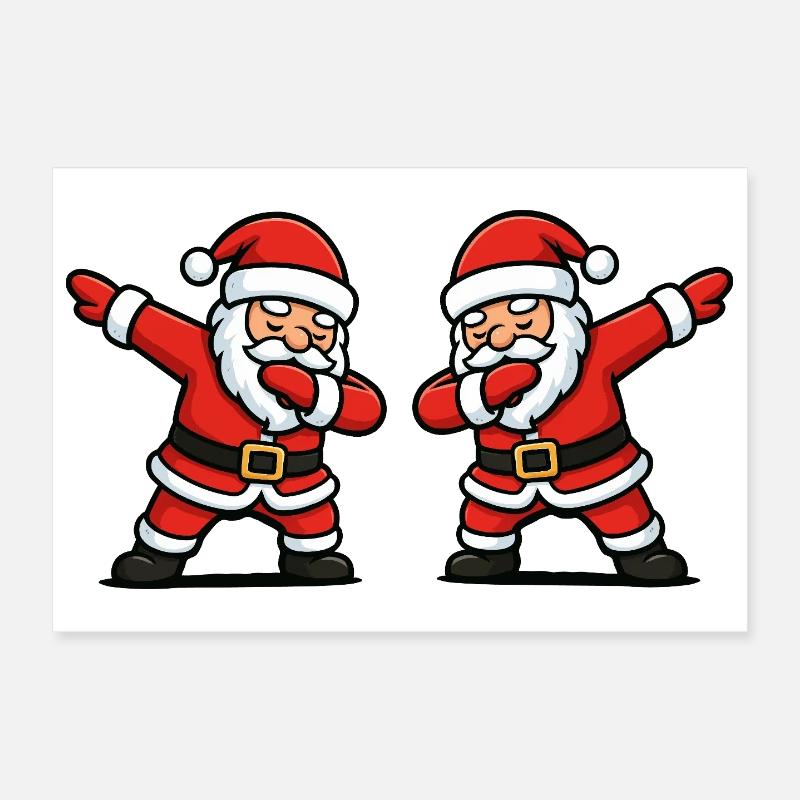 Santa Dab Dancing Comic Poster 12" x 8" (30x20 cm)