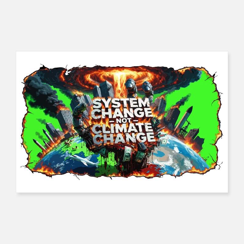 System Change, Not Climate Change Poster 12" x 8" (30x20 cm)