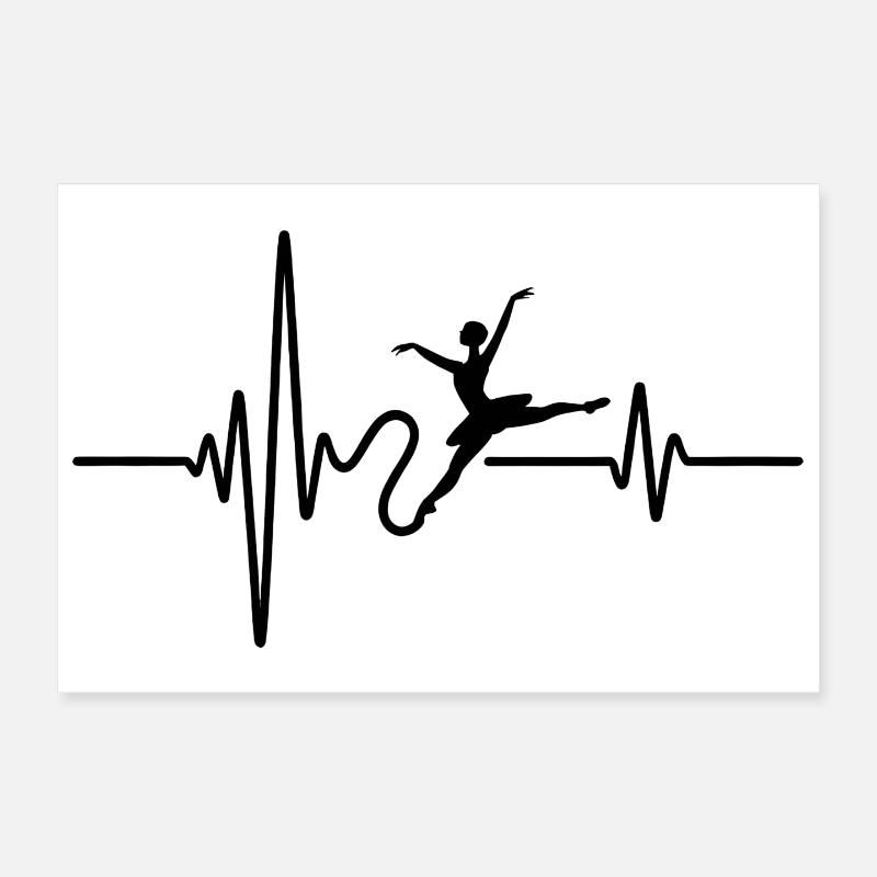 Battement de cœur dansant - Poster 30 x 20 cm - blanc