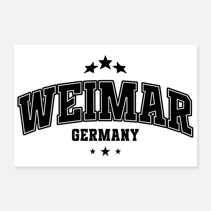 Weimar Varsity Lettering Souvenier Poster 12" x 8" (30x20 cm)