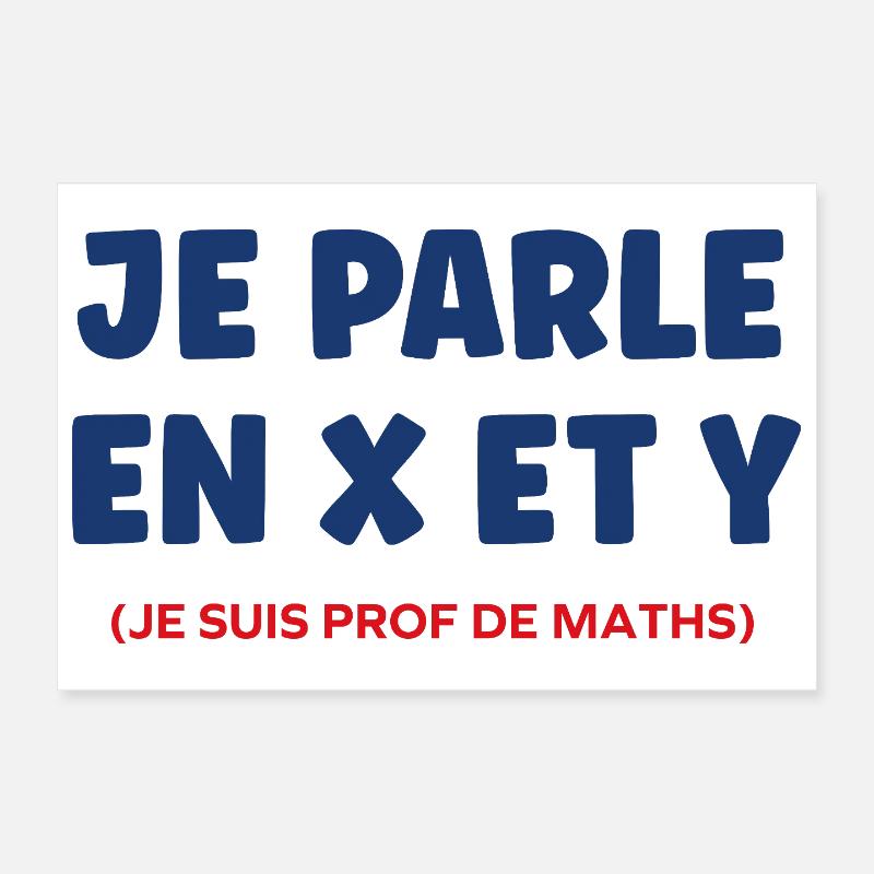 Je parle en x et y prof de maths Poster 30 x 20 cm