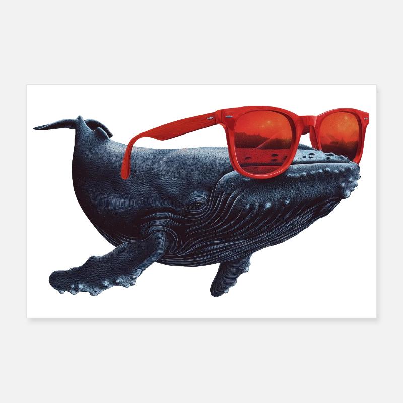 Wal mit Sonnenbrille Poster 30x20 cm