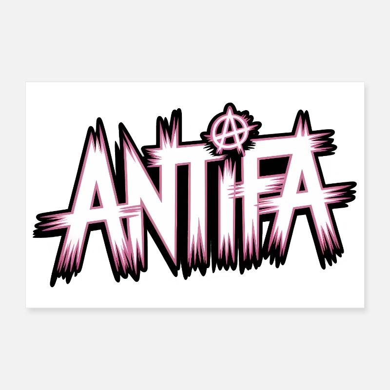 Antifa - Antifascist Merch Poster 12" x 8" (30x20 cm)