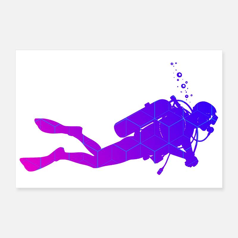 Great diving gift for diving Poster 12" x 8" (30x20 cm)