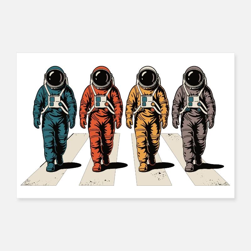 Astronaut Zebra Stripe Retro Space Astronaut Poster 30 x 20 cm