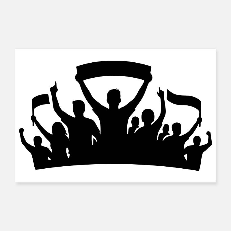 Fans Group Silhouette Poster 12" x 8" (30x20 cm)