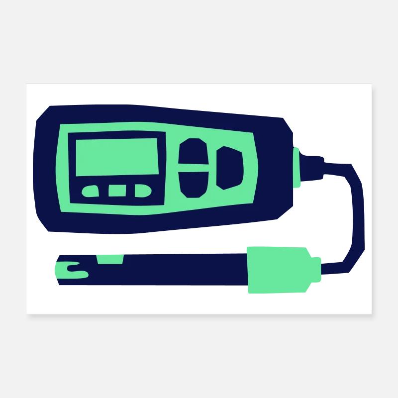 pH Meter Hydroponics Tool Poster 12" x 8" (30x20 cm)