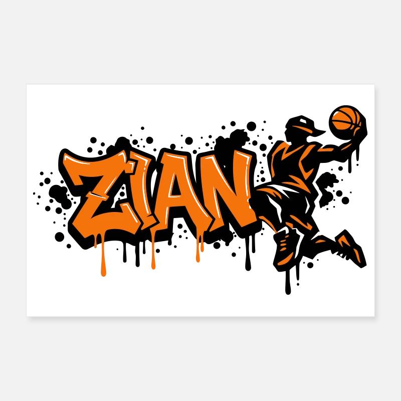 Zian Graffiti Dunk Orange Poster 30 x 20 cm
