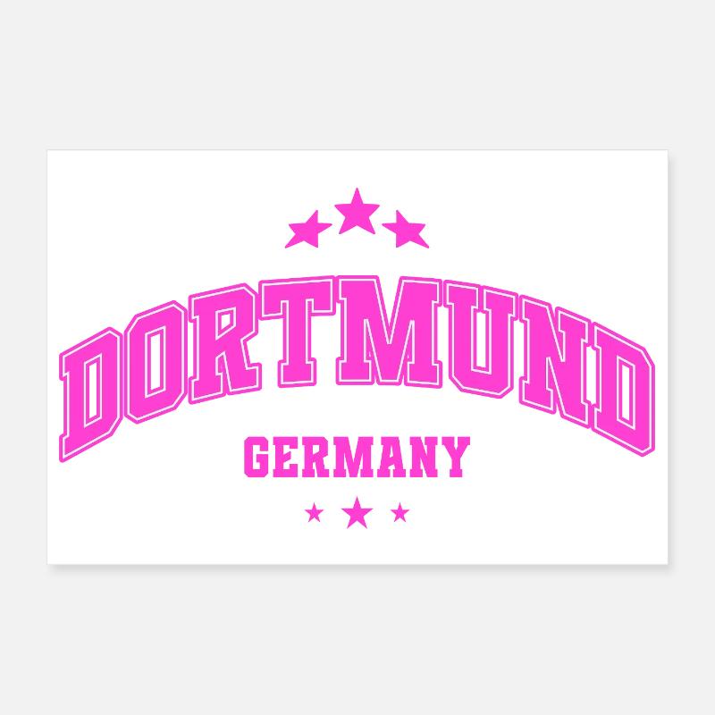 Dortmund Statement for Germany Fans Retro Poster 12" x 8" (30x20 cm)