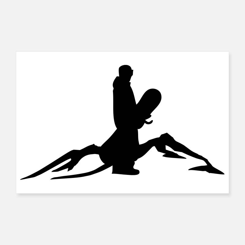 Snowboarder mit Berg Poster 30x20 cm